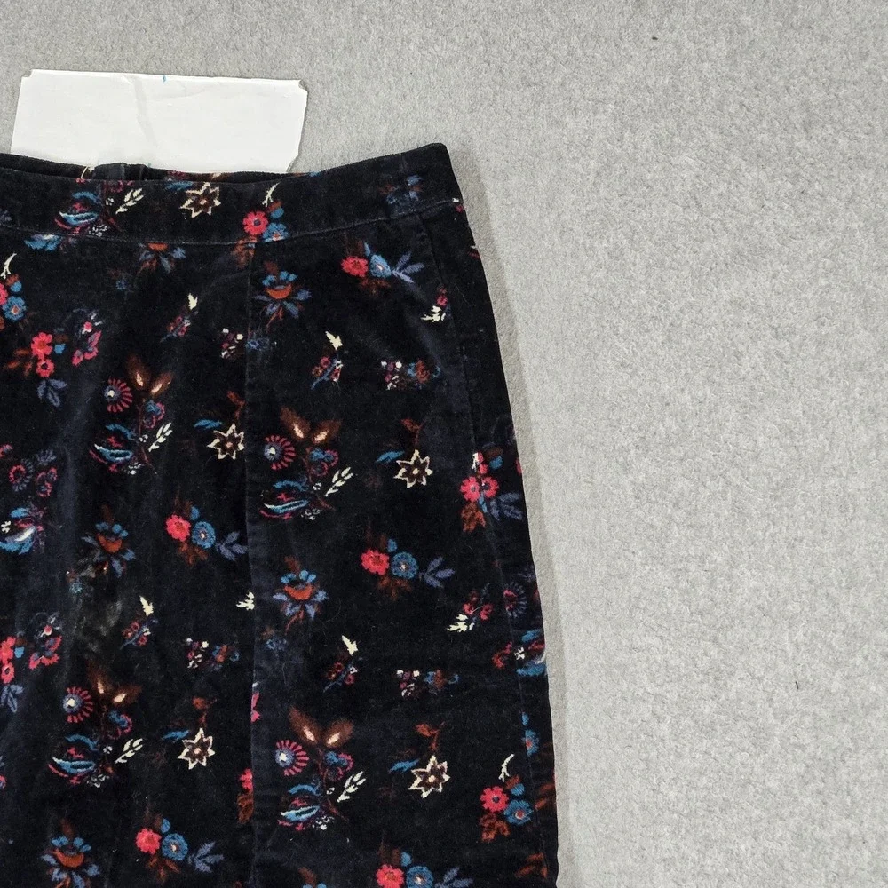 Hollister Women Skirt S Black Mini Skirt Floral Velvet Button Front Cottagecore